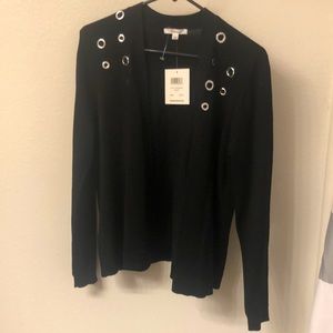 NWT 89TH + MADISON Black Cardigan Size Large